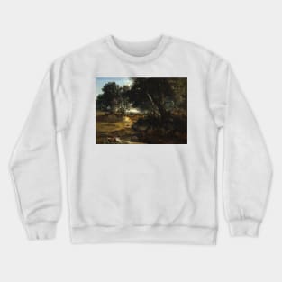 Forest of Fontainebleau by Jean-Baptiste-Camille Corot Crewneck Sweatshirt